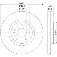 MINTEX STD DISCS (PAIR)(MITSUBISHI BREMBO FRONT DISCS)