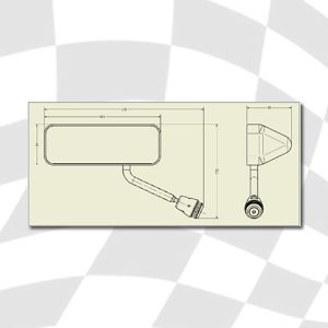 FIA Formula Mirror - LH - Flat - White